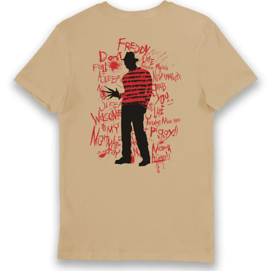 A Nightmare on Elm Street Freddy Krueger Graffiti Adults T-Shirt-Bioworld International Outlet