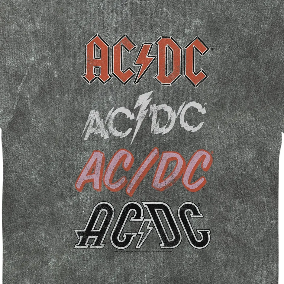 AC DC Logo Grey Snow Wash Printed Music T-Shirt-Bioworld International Discount