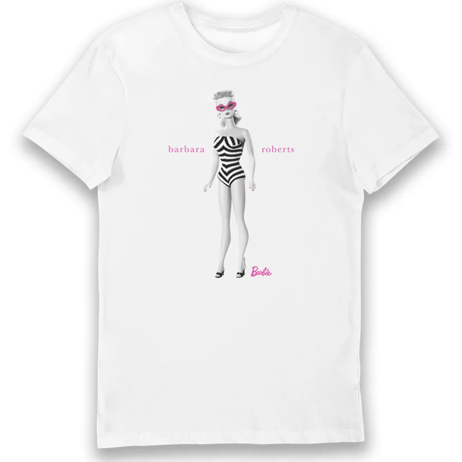 Barbie Barbara Roberts Iconic Zebra Swimsuit Adults T-Shirt-Bioworld International Clearance