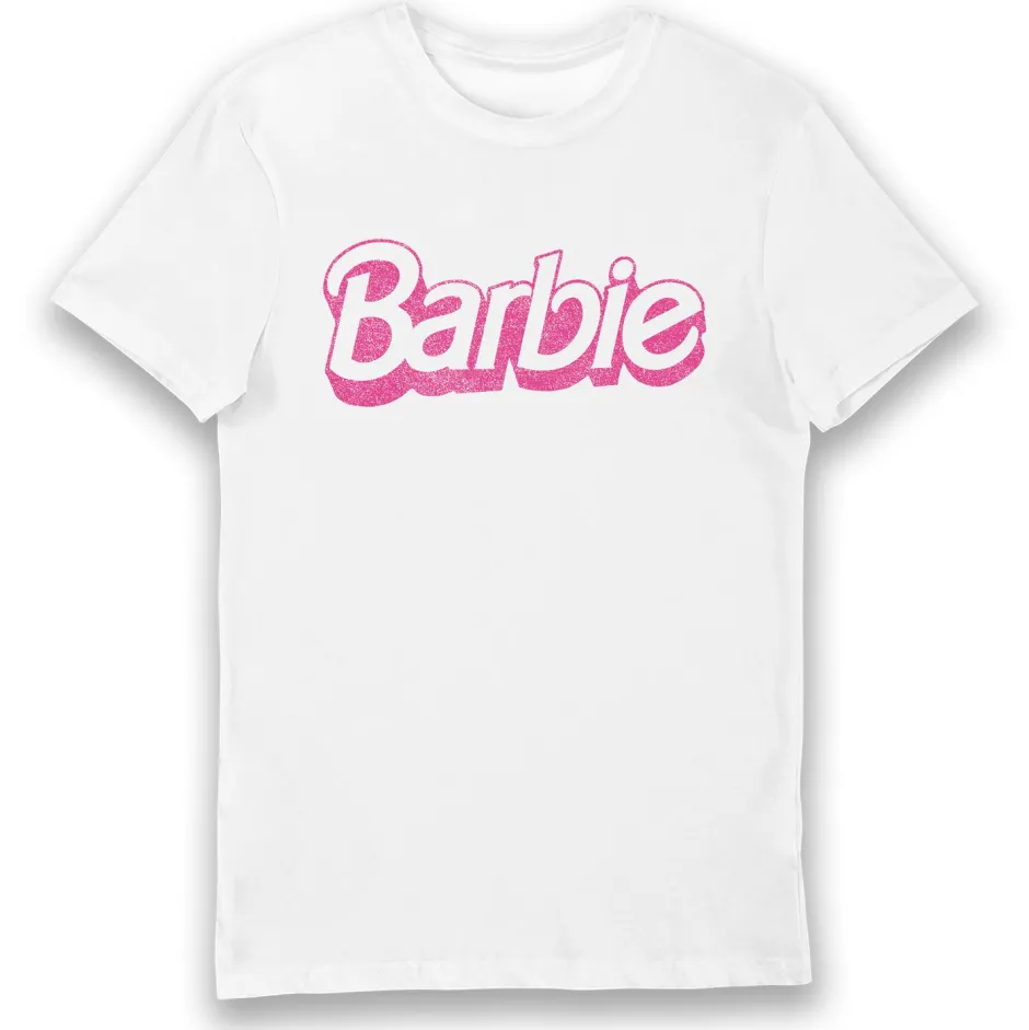 Barbie Distressed Logo Unisex T-Shirt-Bioworld International Hot