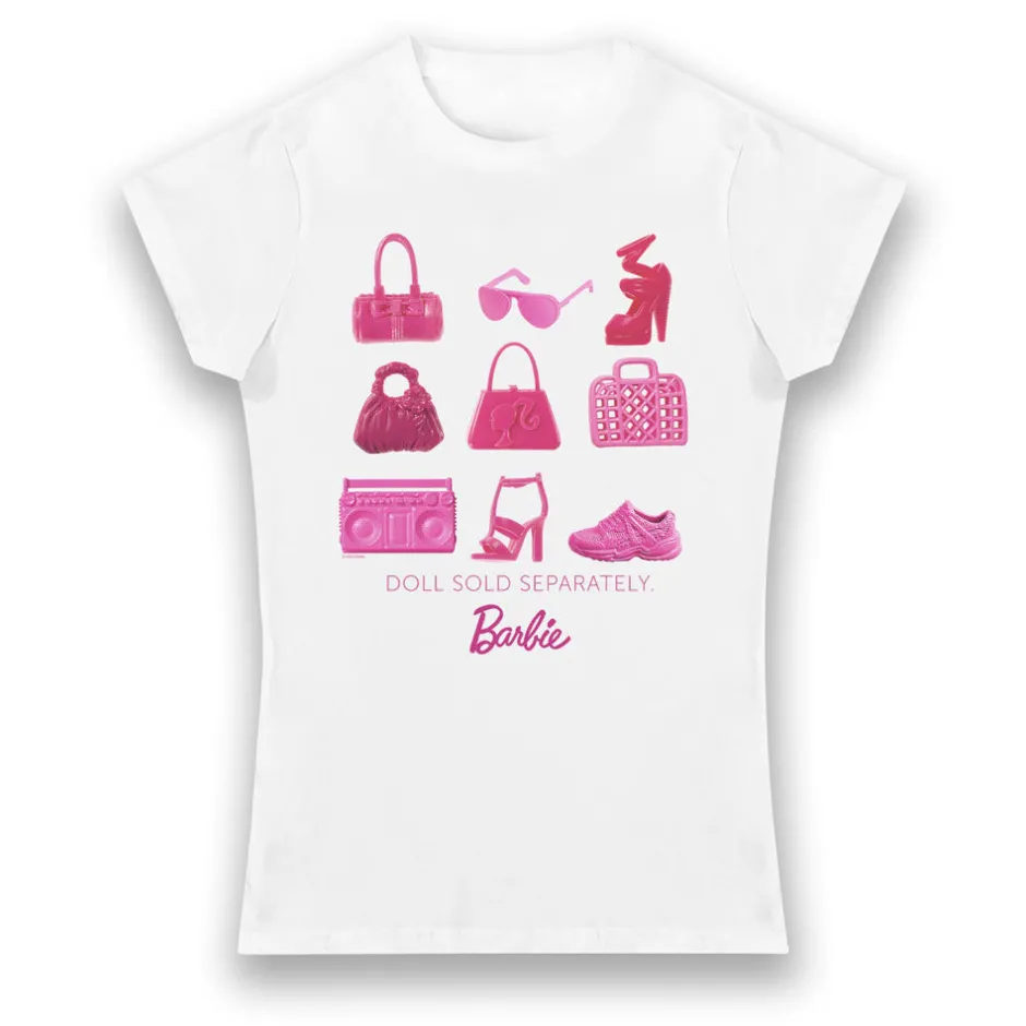 Barbie Doll Sold Separately Shoes and Handbags Ladies Fit T-Shirt-Bioworld International Best