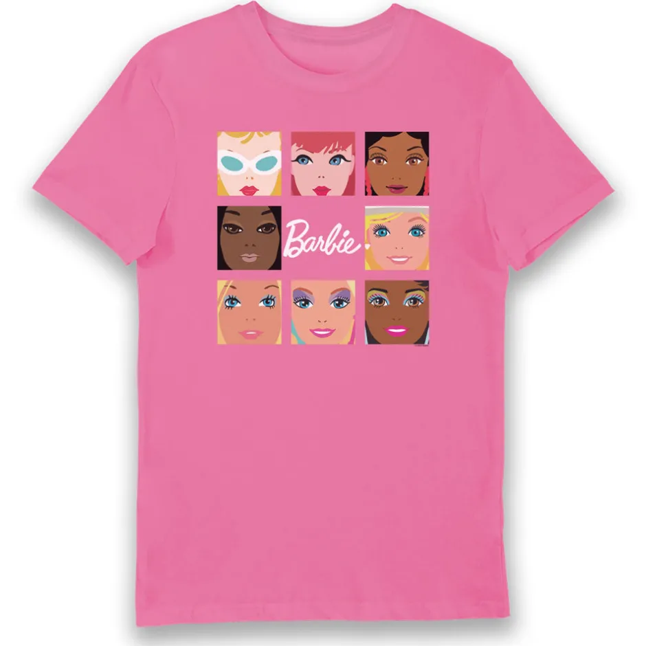 Barbie Faces Adults T-Shirt-Bioworld International New