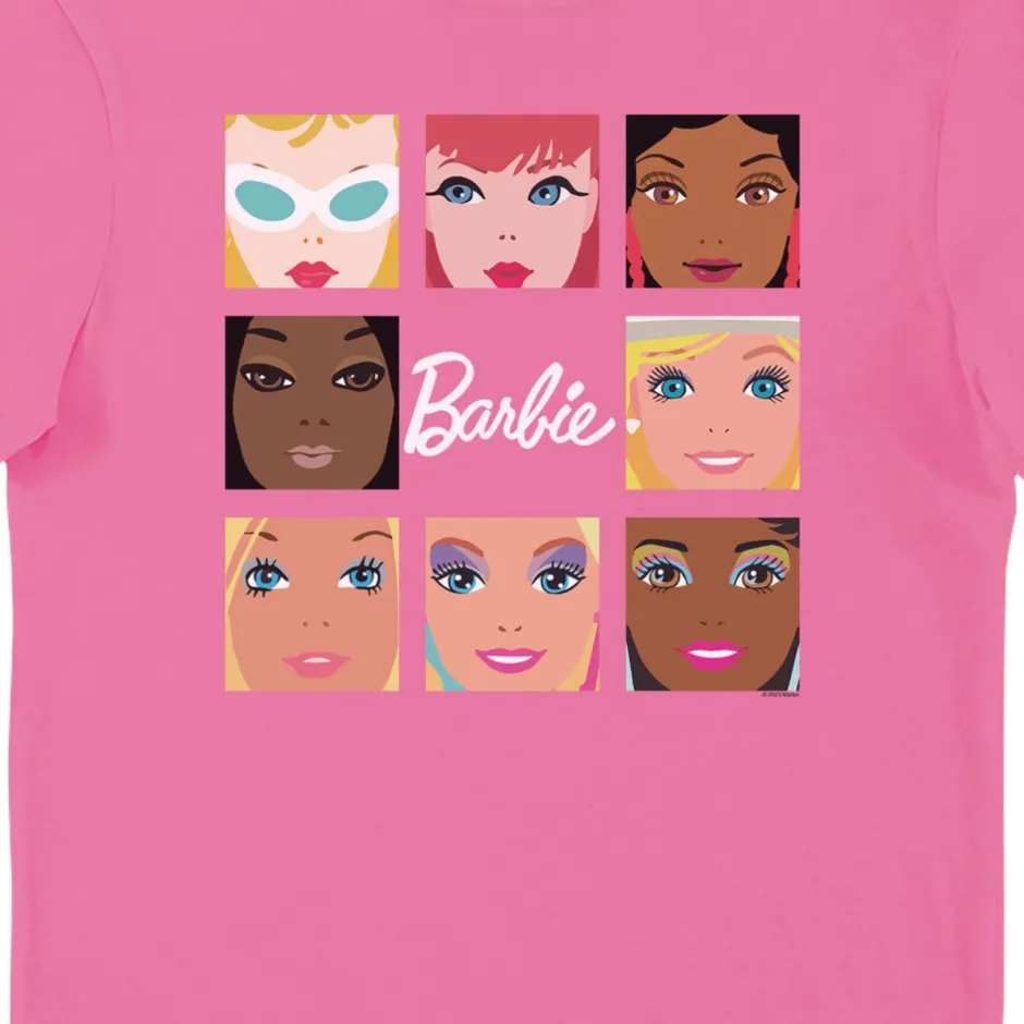 Barbie Faces Adults T-Shirt-Bioworld International New