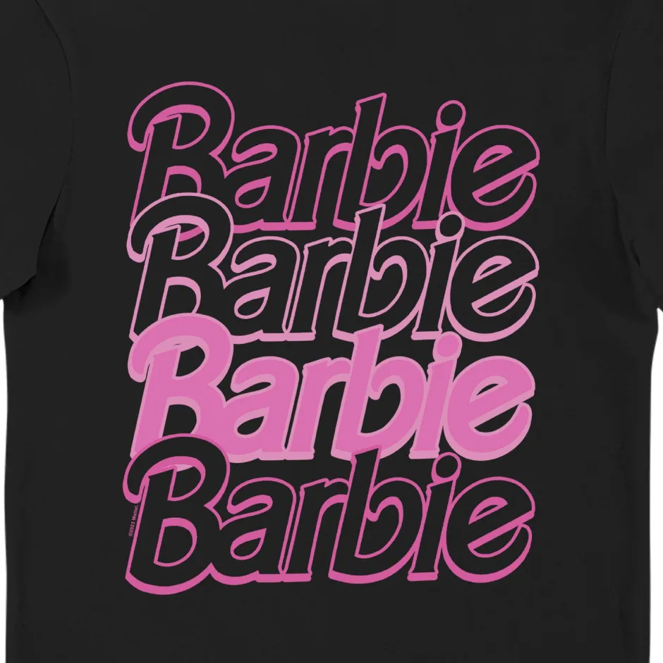 Barbie Pink Trace Logo Black Unisex T-Shirt-Bioworld International Clearance