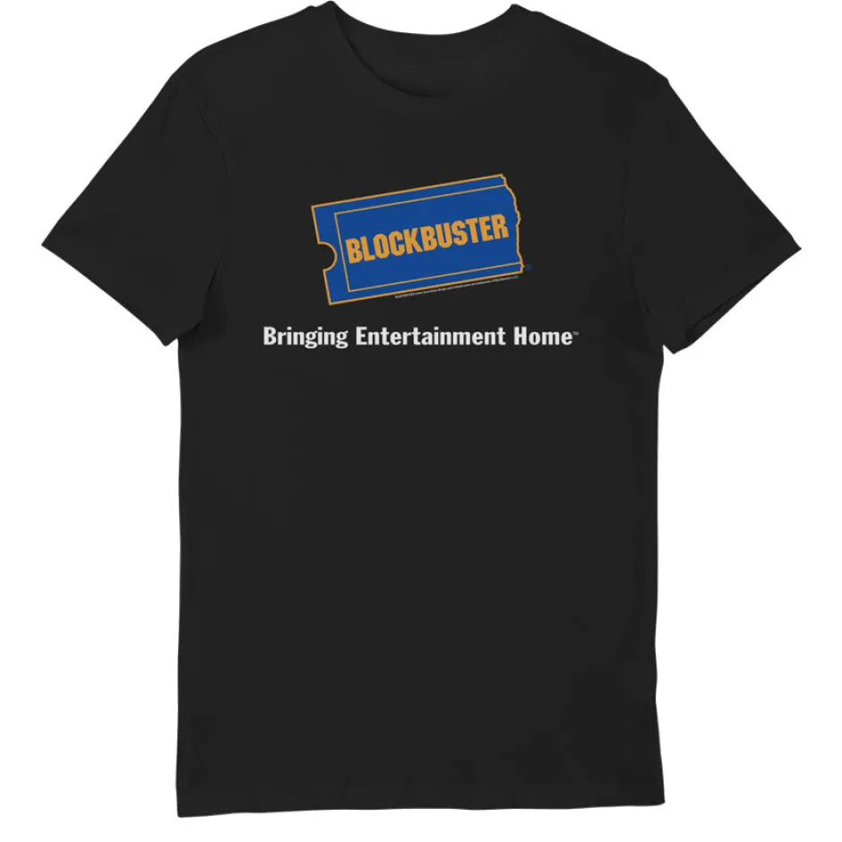 Blockbuster Bringing Entertainment Home Adults T-Shirt-Bioworld International Cheap