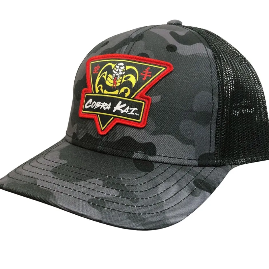 Cobra Kai Camo Mesh Curved Peak Snapback Cap-Bioworld International Fashion