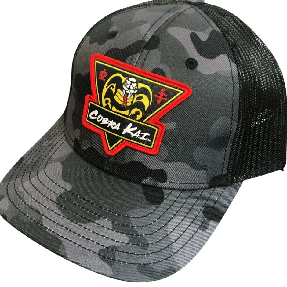 Cobra Kai Camo Mesh Curved Peak Snapback Cap-Bioworld International Fashion