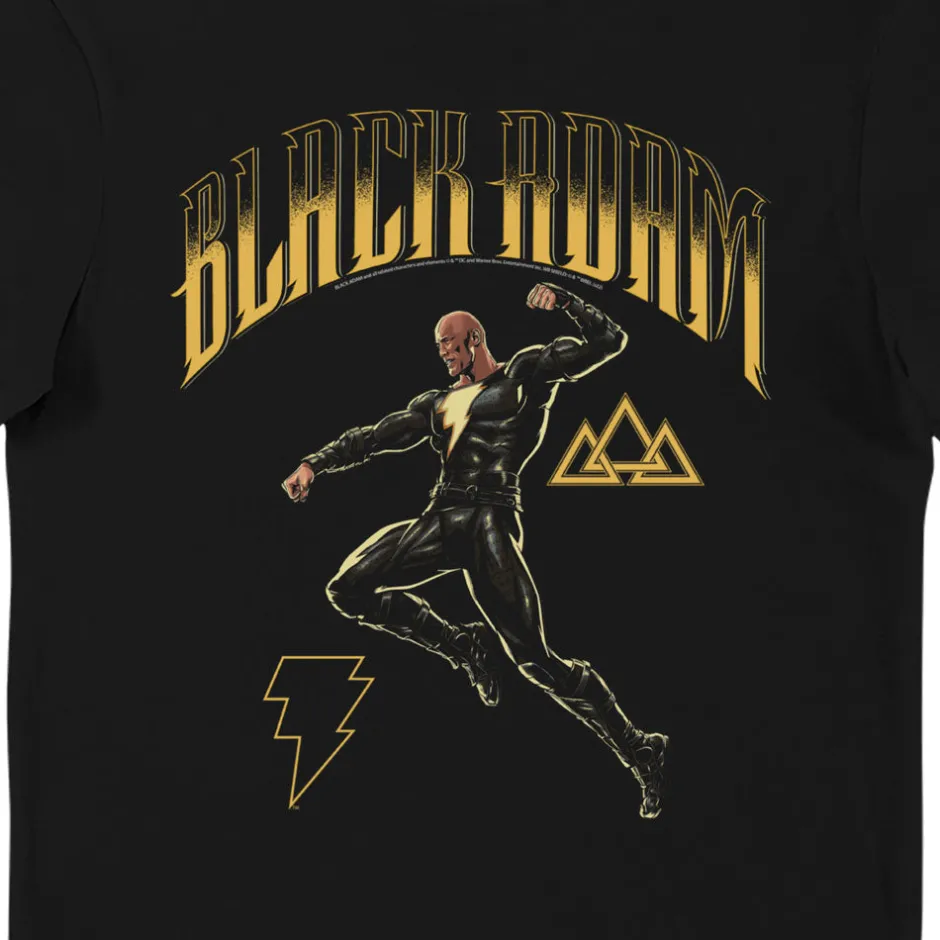 DC Comics Black Adam Golden Bolt Character Movie Adults T-Shirt-Bioworld International Best Sale