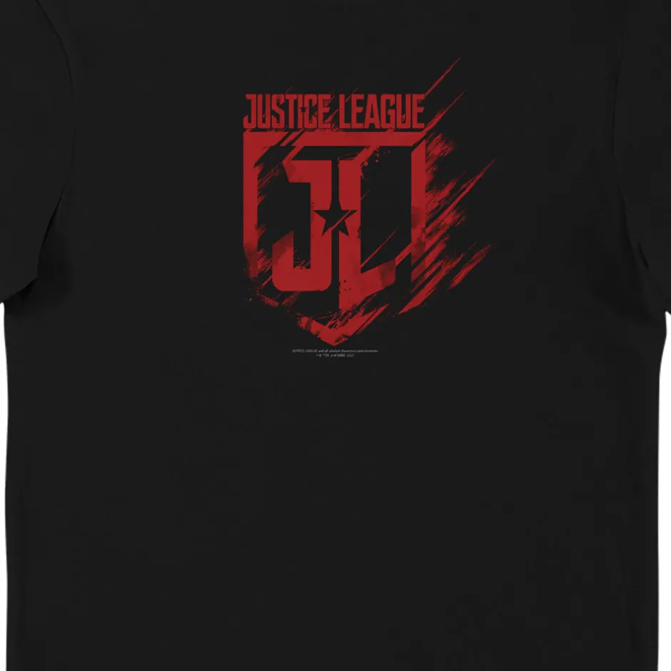 DC Comics Justice League Distress Logo Adults T-Shirt-Bioworld International Best