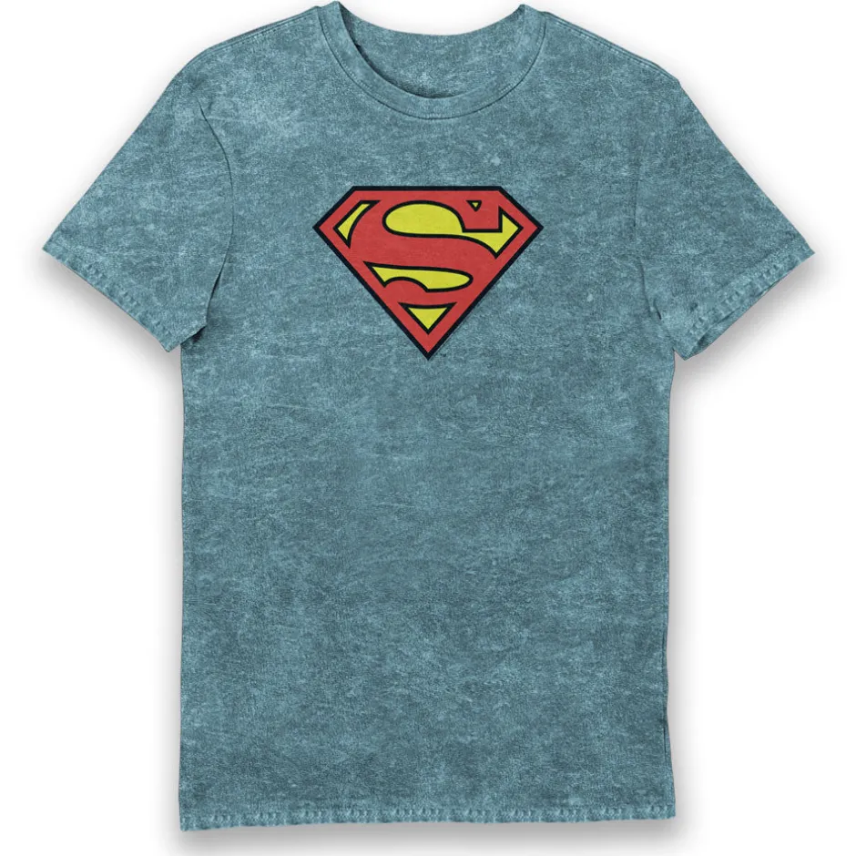 DC Comics Superman Classic Logo Eco Wash Adults T-Shirt-Bioworld International Cheap