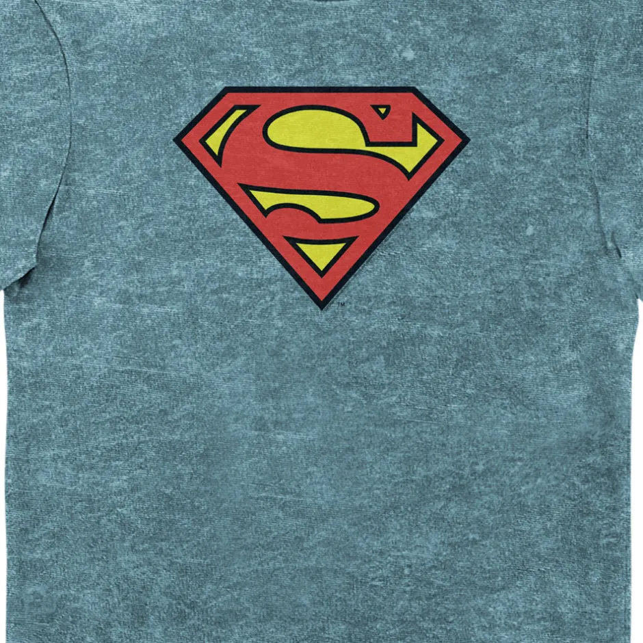 DC Comics Superman Classic Logo Eco Wash Adults T-Shirt-Bioworld International Cheap