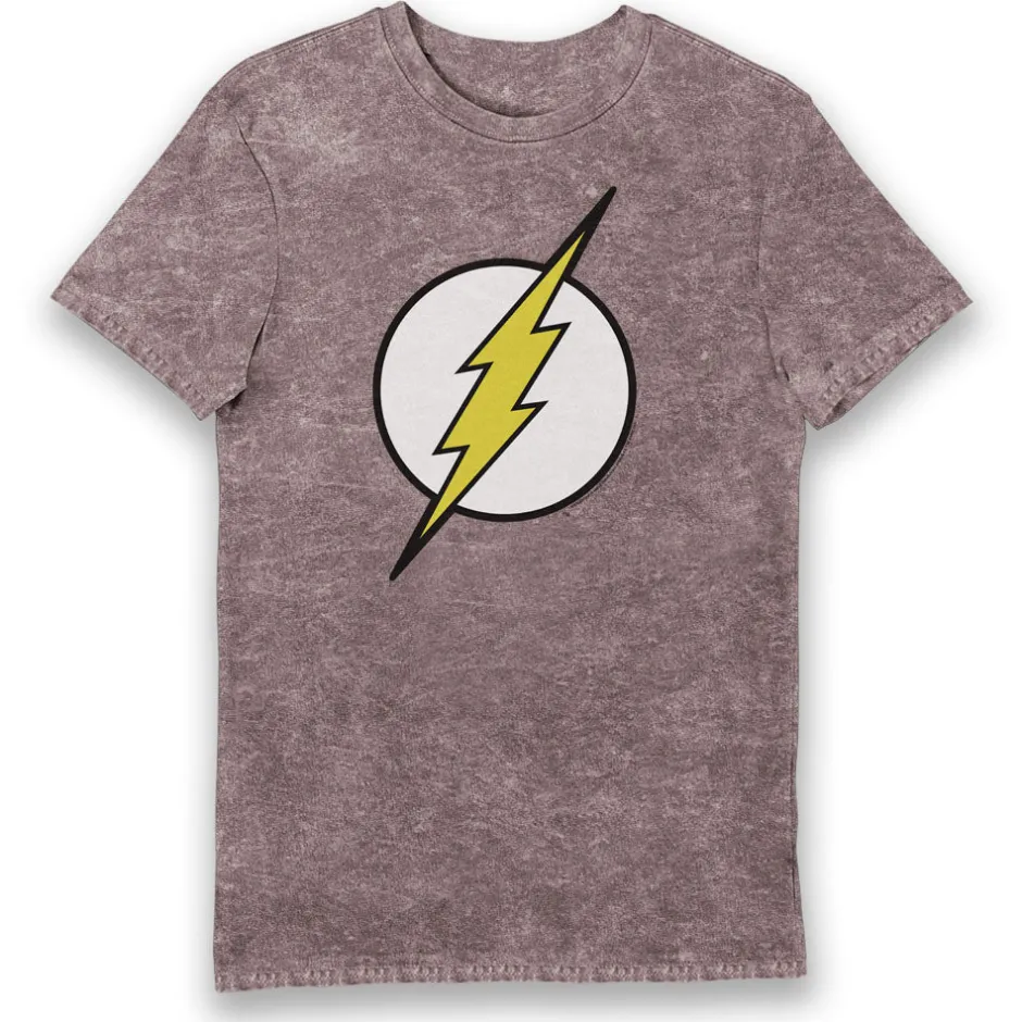 DC Comics The Flash Classic Logo Eco Wash Adults T-Shirt-Bioworld International New