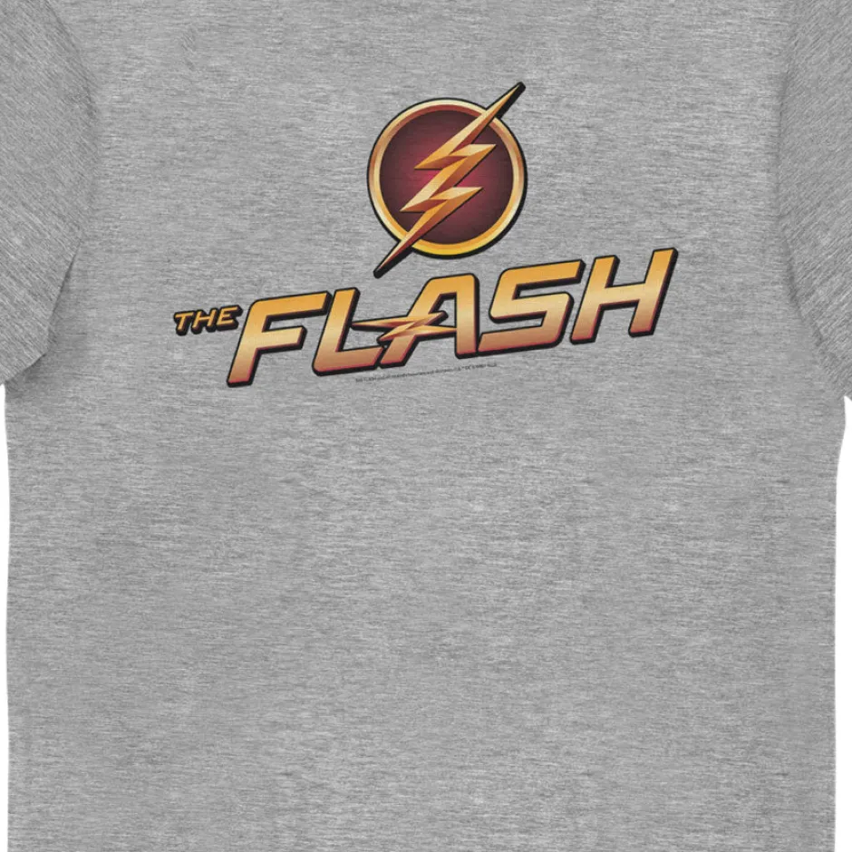 DC Comics The Flash Logo Grey Adults T-Shirt-Bioworld International Clearance