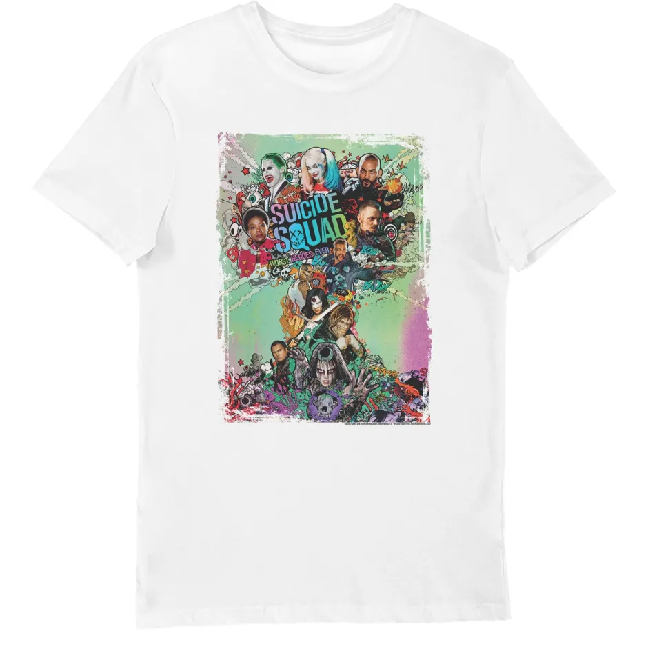 DC Suicide Squad Printed White T-Shirt-Bioworld International Fashion