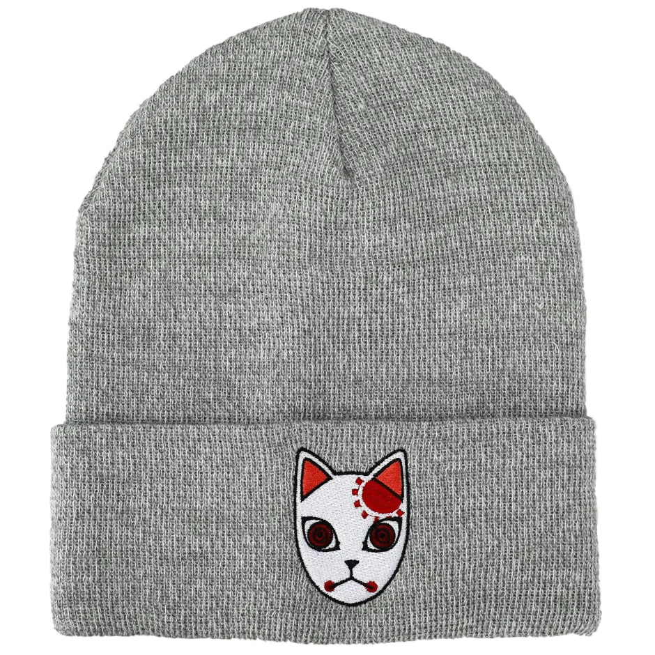 Demon Slayer Grey Fox Mask Embroidered Cuff Beanie-Bioworld International Cheap