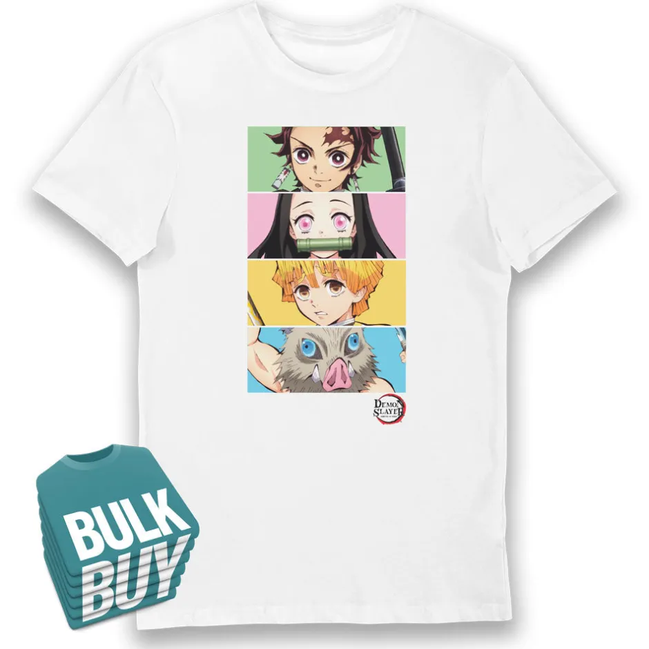 Demon Slayer Group T-Shirt Bulk Buy-Bioworld International Clearance