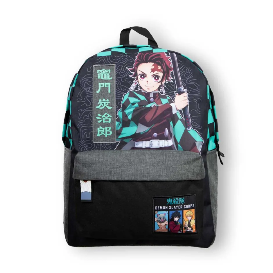 Demon Slayer Tanjiro Kamado Checkered Backpack-Bioworld International Best