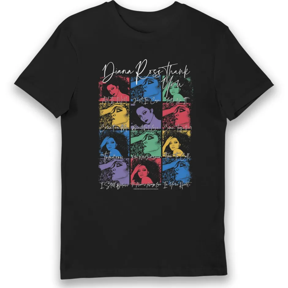 Diana Ross Thankyou Pop Art T-Shirt-Bioworld International Clearance