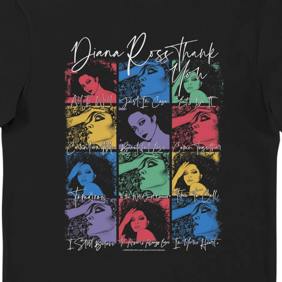 Diana Ross Thankyou Pop Art T-Shirt-Bioworld International Clearance