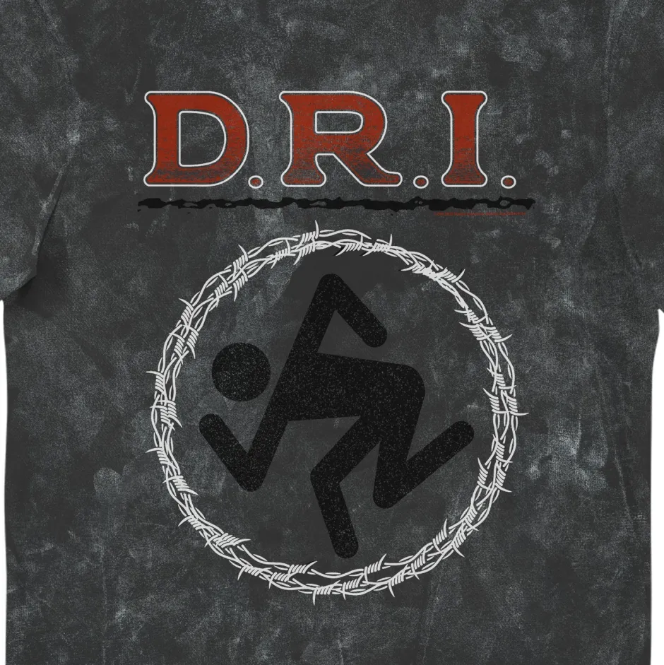 Dirty Rotten Imbeciles Barbed Wire Band Logo T-Shirt Snow Wash-Bioworld International Clearance