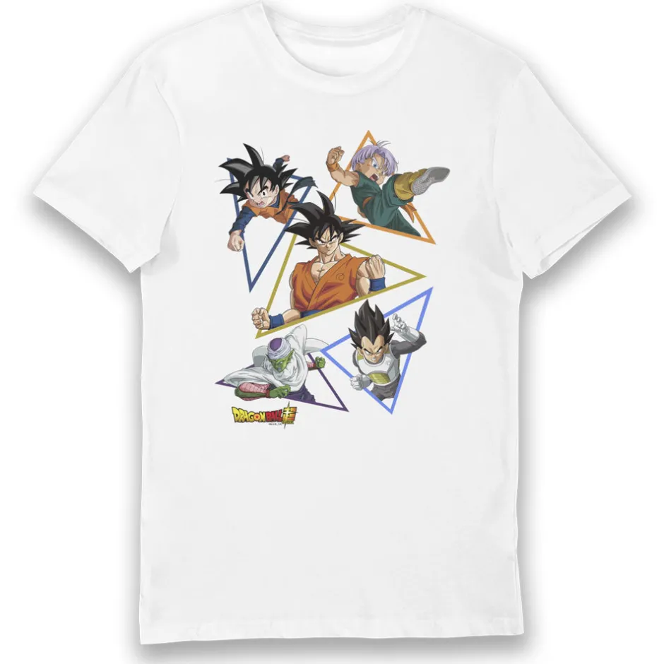 Dragon Ball Super Triangle Characters Adults T-Shirt-Bioworld International Best Sale