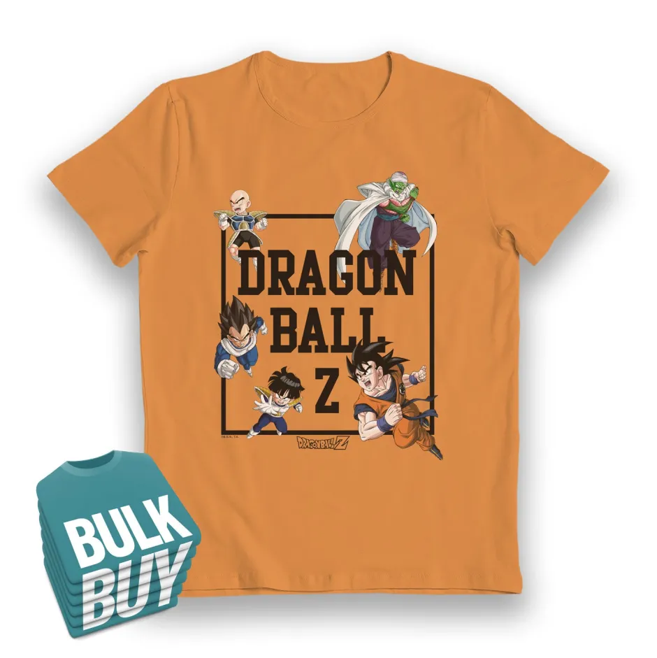 Dragon Ball Z Characters Orange Wash T-Shirt - Bulk Buy-Bioworld International Outlet