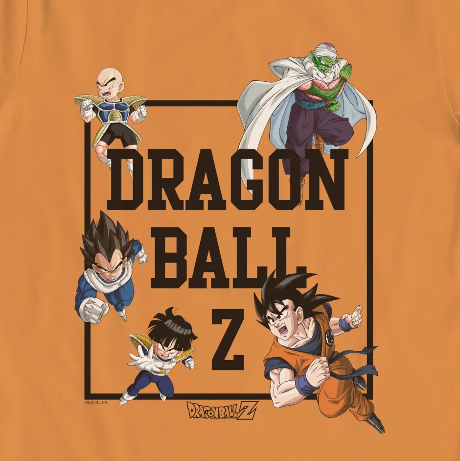 Dragon Ball Z Characters Orange Wash T-Shirt - Bulk Buy-Bioworld International Outlet