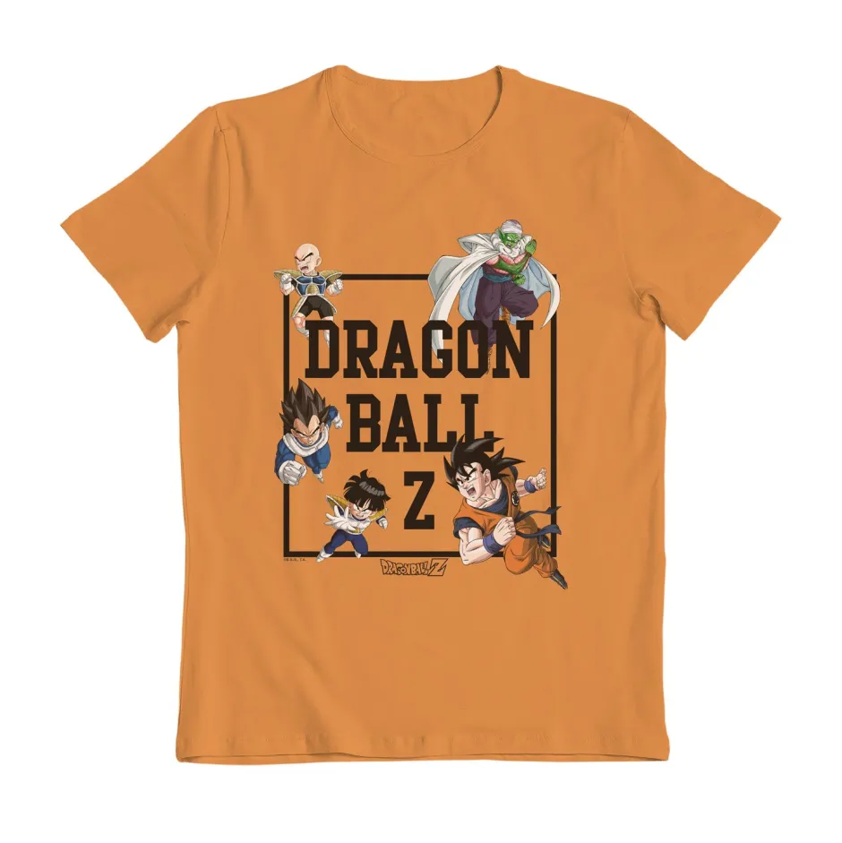 Dragon Ball Z Characters Orange Wash T-Shirt - Bulk Buy-Bioworld International Outlet