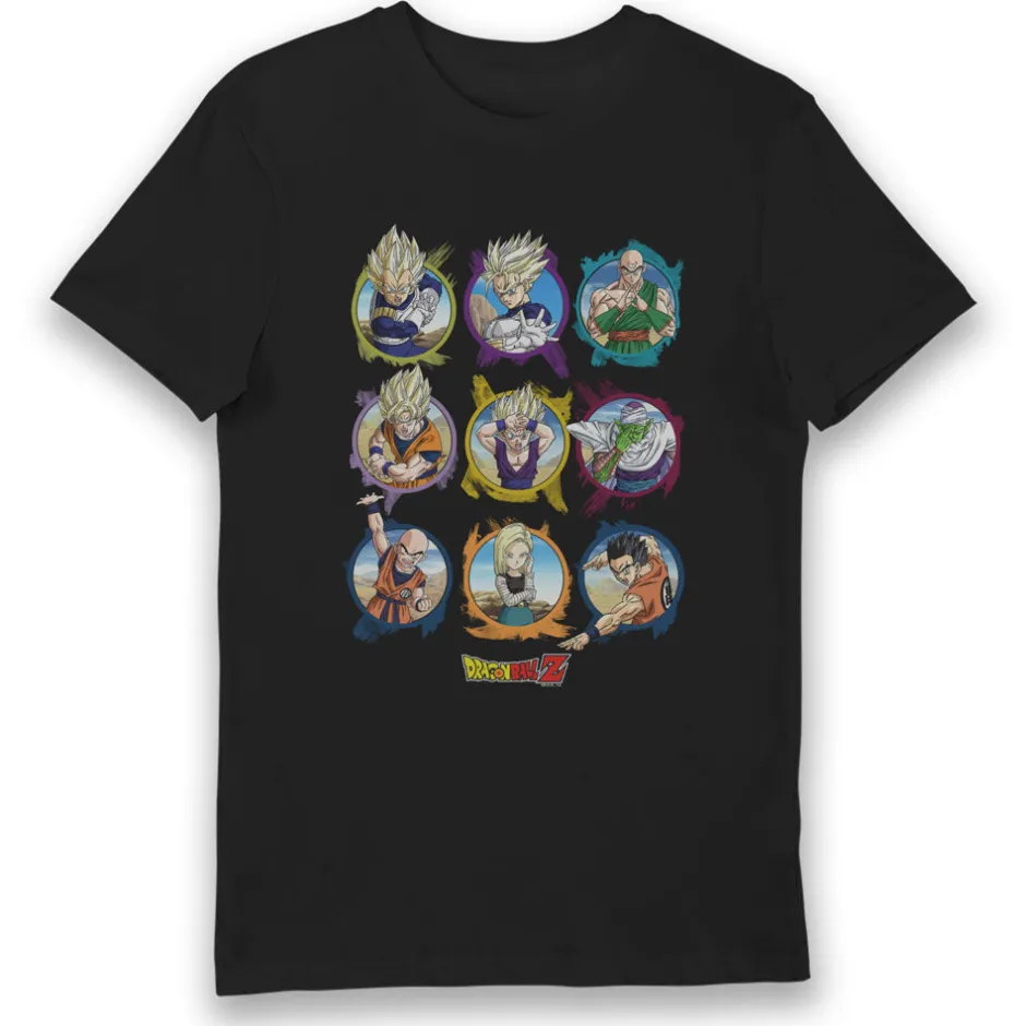 Dragon Ball Z Circle Characters Adults T-Shirt-Bioworld International Fashion