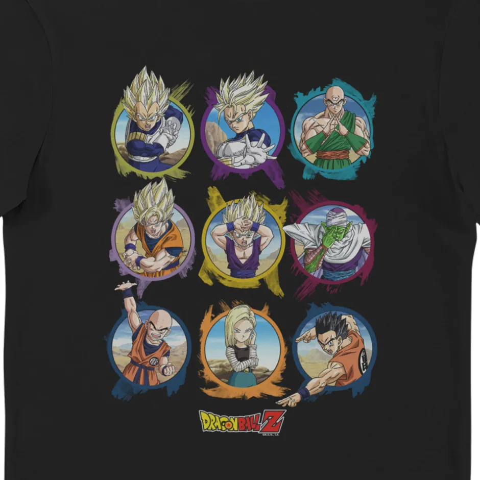 Dragon Ball Z Circle Characters Adults T-Shirt-Bioworld International Fashion