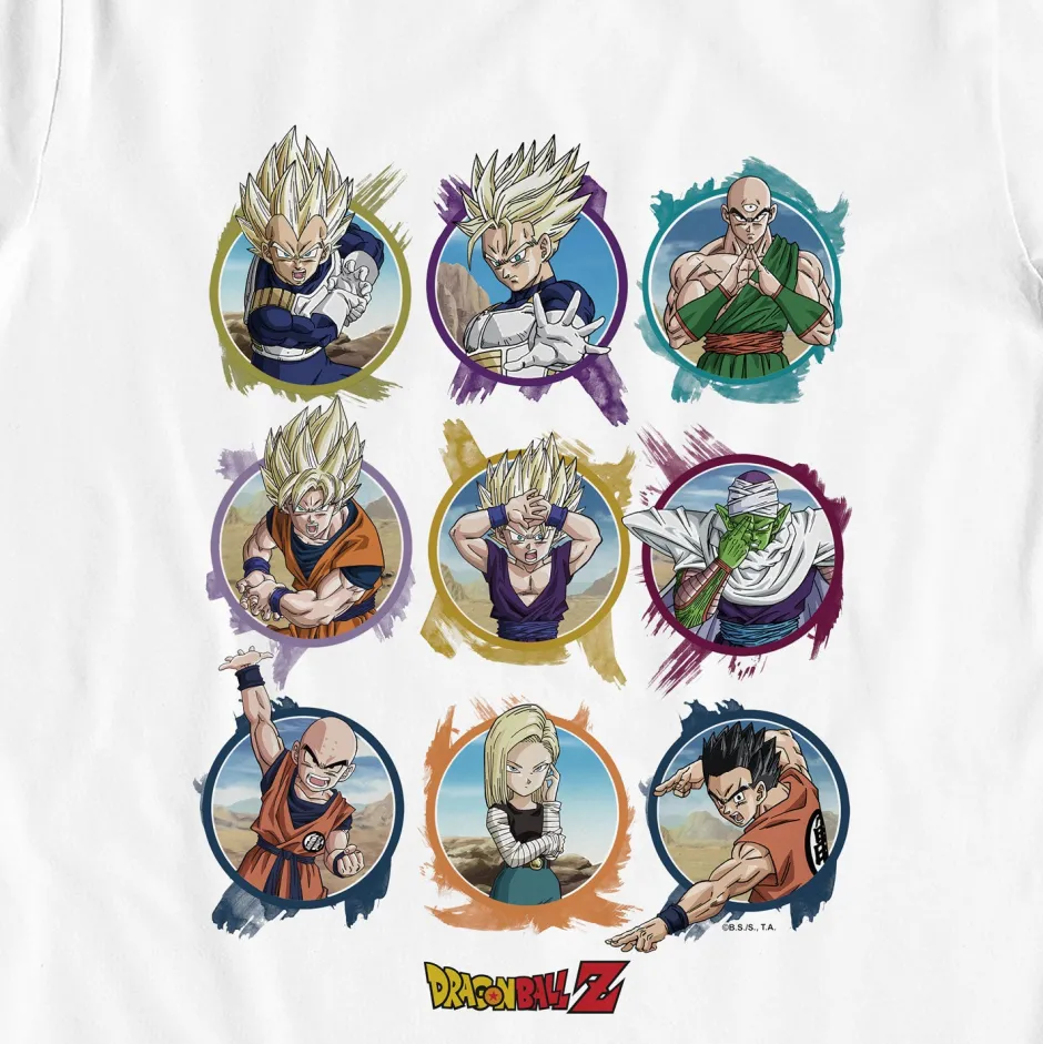 Dragon Ball Z Circle Characters White Kids T-Shirt-Bioworld International Fashion