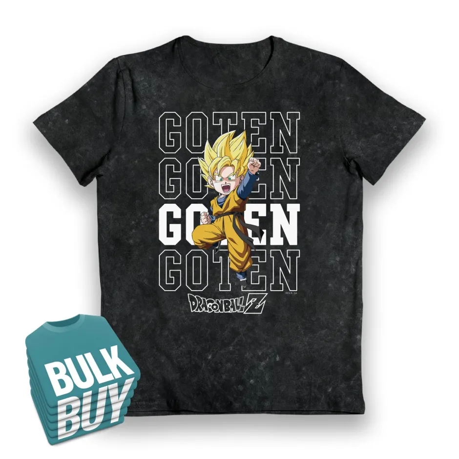 Dragon Ball Z Goten Kids Black Snow Wash T-Shirt - Bulk Buy-Bioworld International Clearance