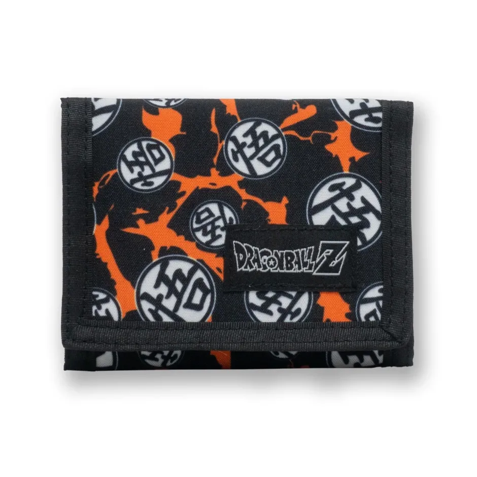 Dragon Ball Z Logo Bolt Nylon Trifold Wallet-Bioworld International Store