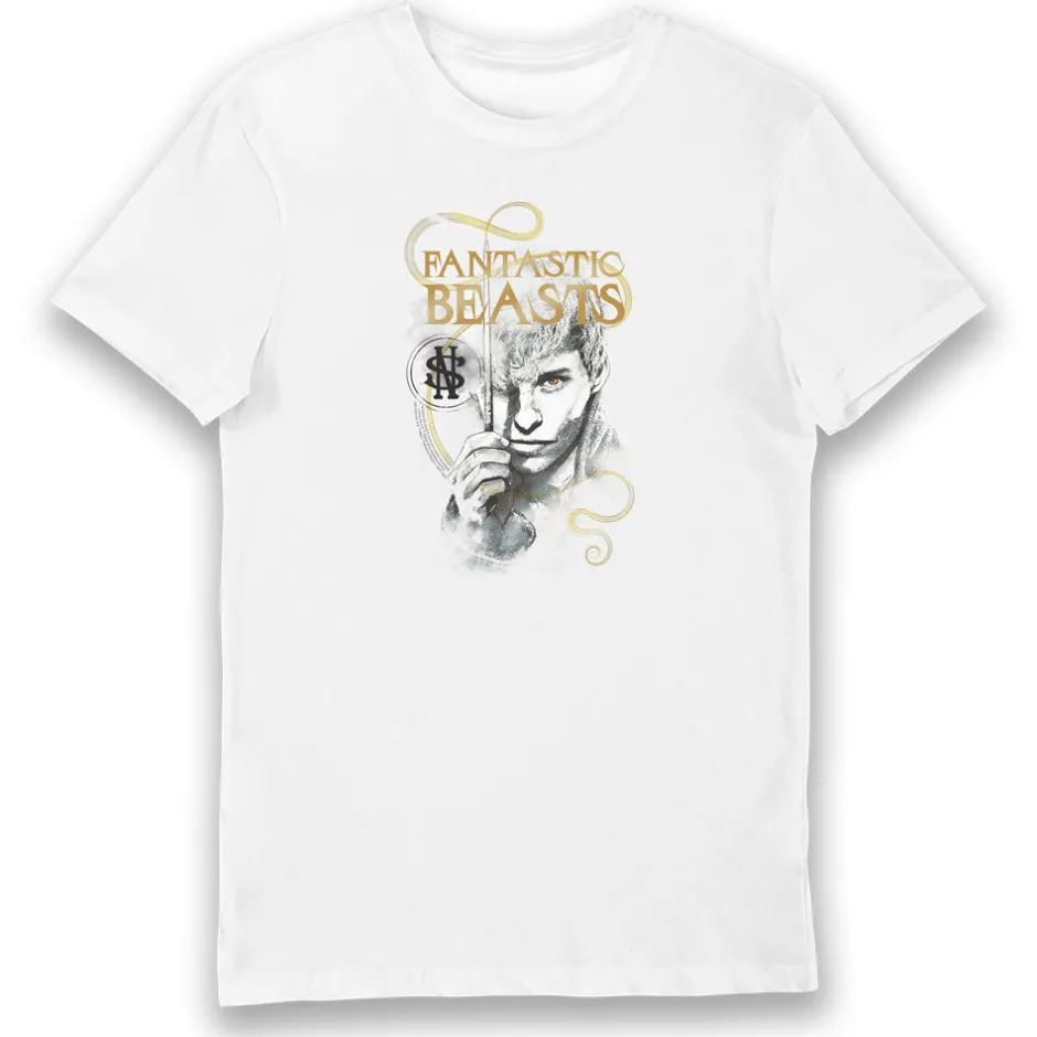 Fantastic Beasts The Crimes of Grindelwald Newt Scamander Ladies White T-Shirt-Bioworld International Cheap