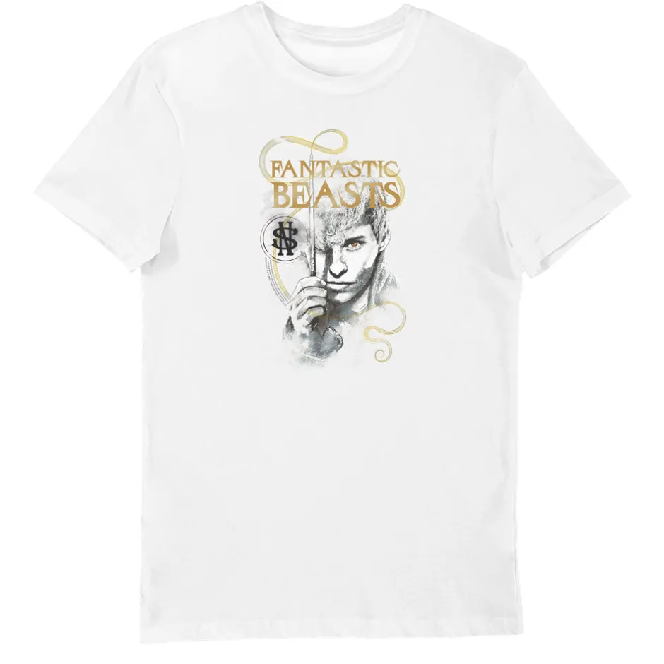 Fantastic Beasts The Crimes of Grindelwald Newt Scamander Ladies White T-Shirt-Bioworld International Cheap