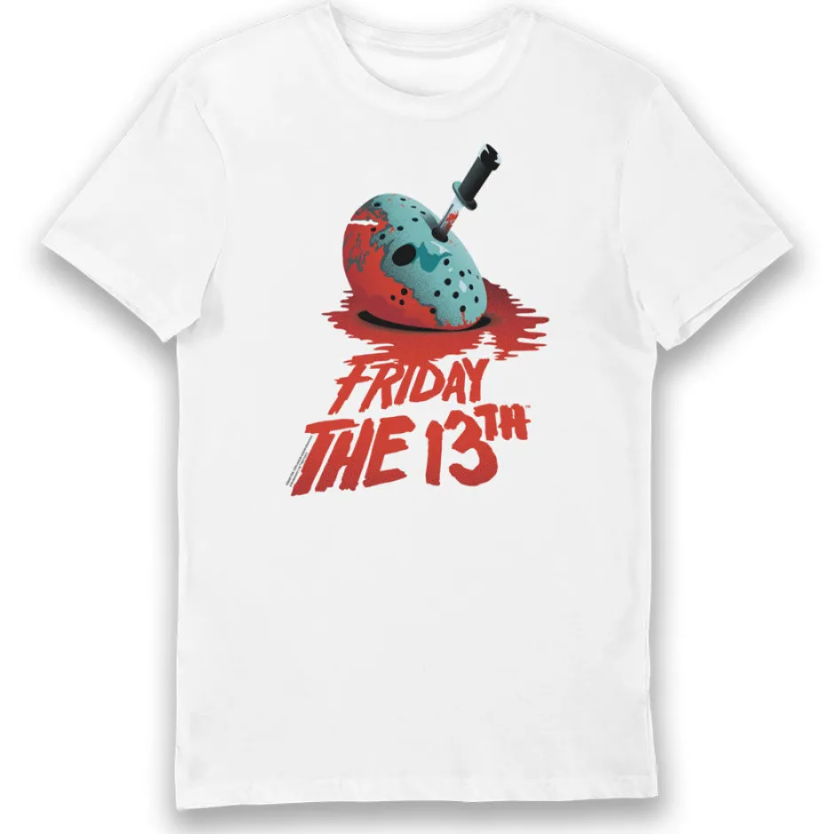 Friday the 13th Jason’s Mask Knife Adults T-Shirt-Bioworld International Best