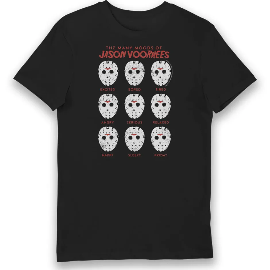Friday the 13th The Many Moods of Jason Voorhees Adults T-Shirt-Bioworld International Hot