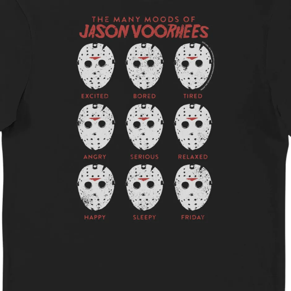 Friday the 13th The Many Moods of Jason Voorhees Adults T-Shirt-Bioworld International Hot