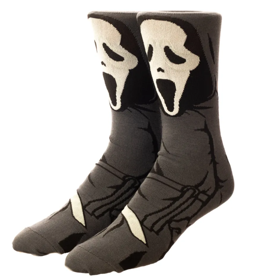 Ghost Face Men's Horror Socks-Bioworld International Cheap