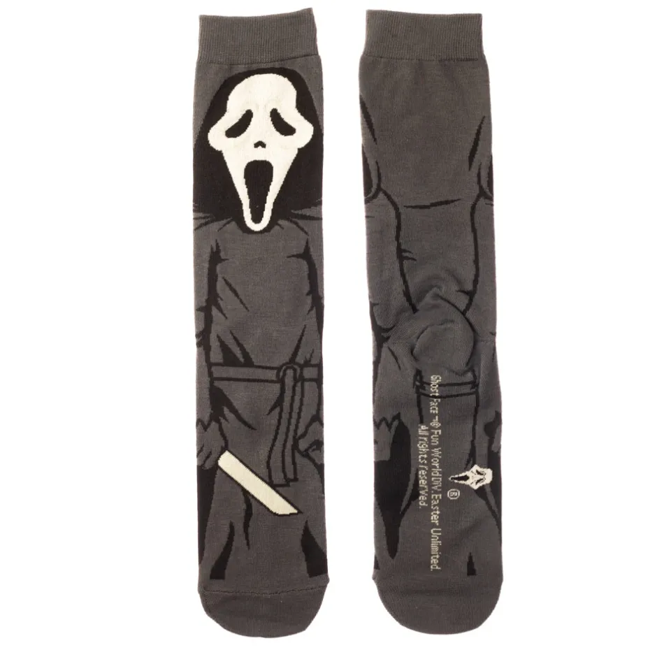 Ghost Face Men's Horror Socks-Bioworld International Cheap