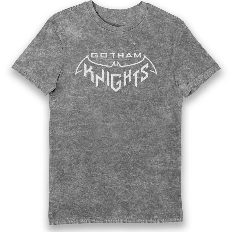 Gotham Knights Logo Eco Stonewash Adults T-Shirt-Bioworld International Discount