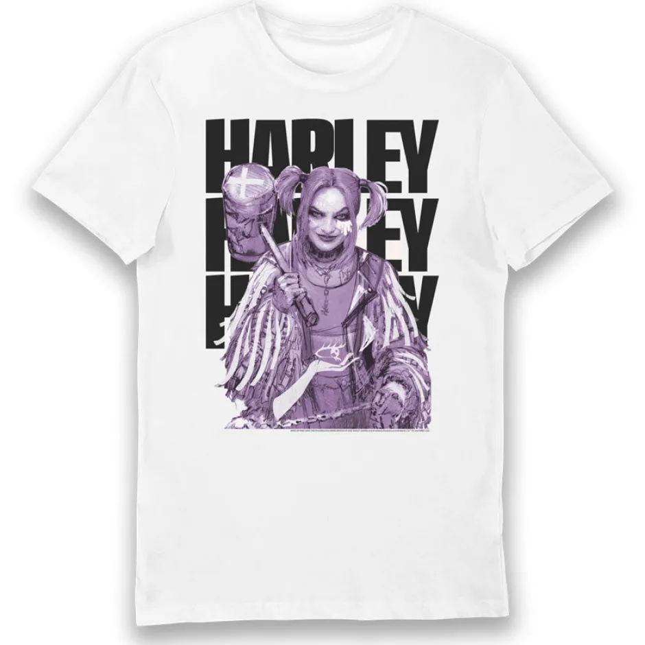 Harley Quinn Birds of Prey "Harley Harley Harley" Adults T-Shirt-Bioworld International Discount