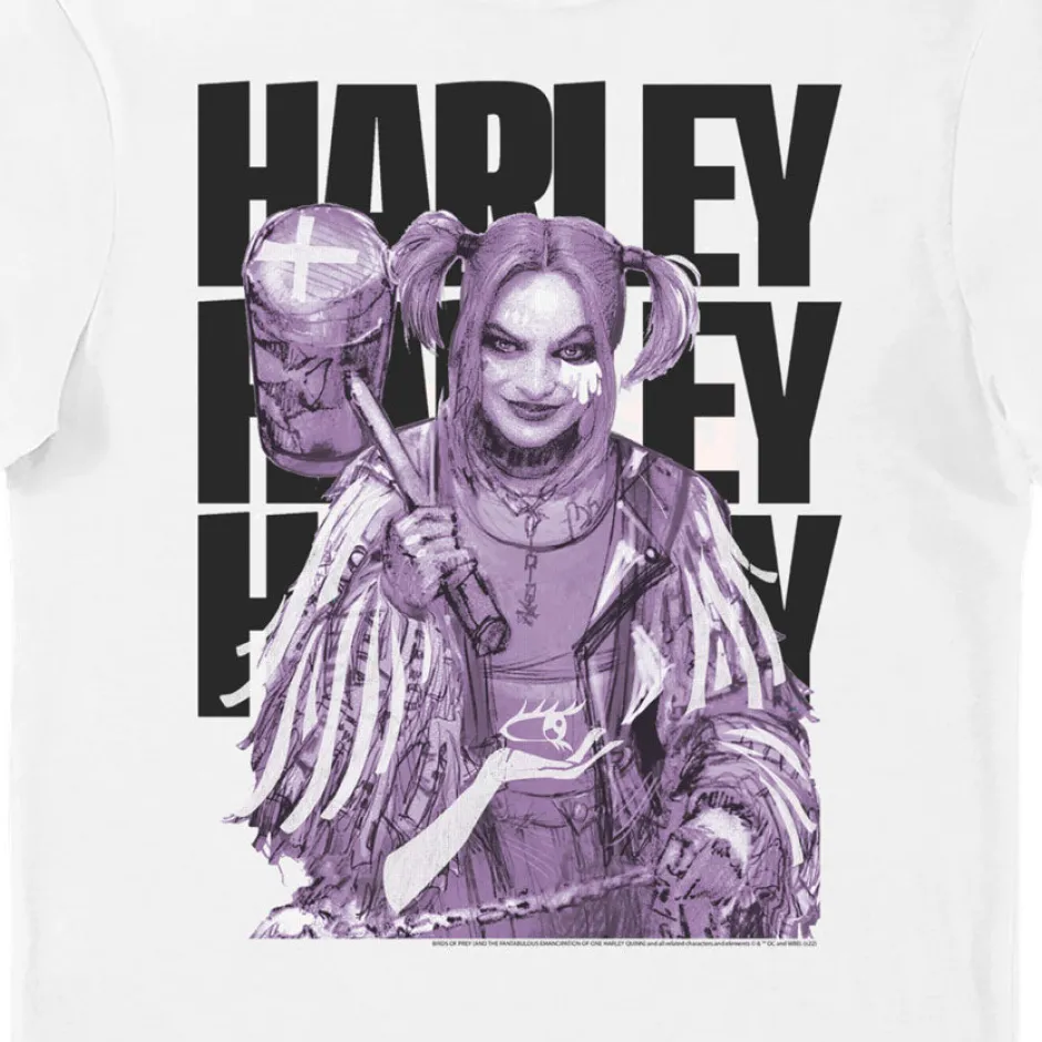 Harley Quinn Birds of Prey "Harley Harley Harley" Adults T-Shirt-Bioworld International Discount