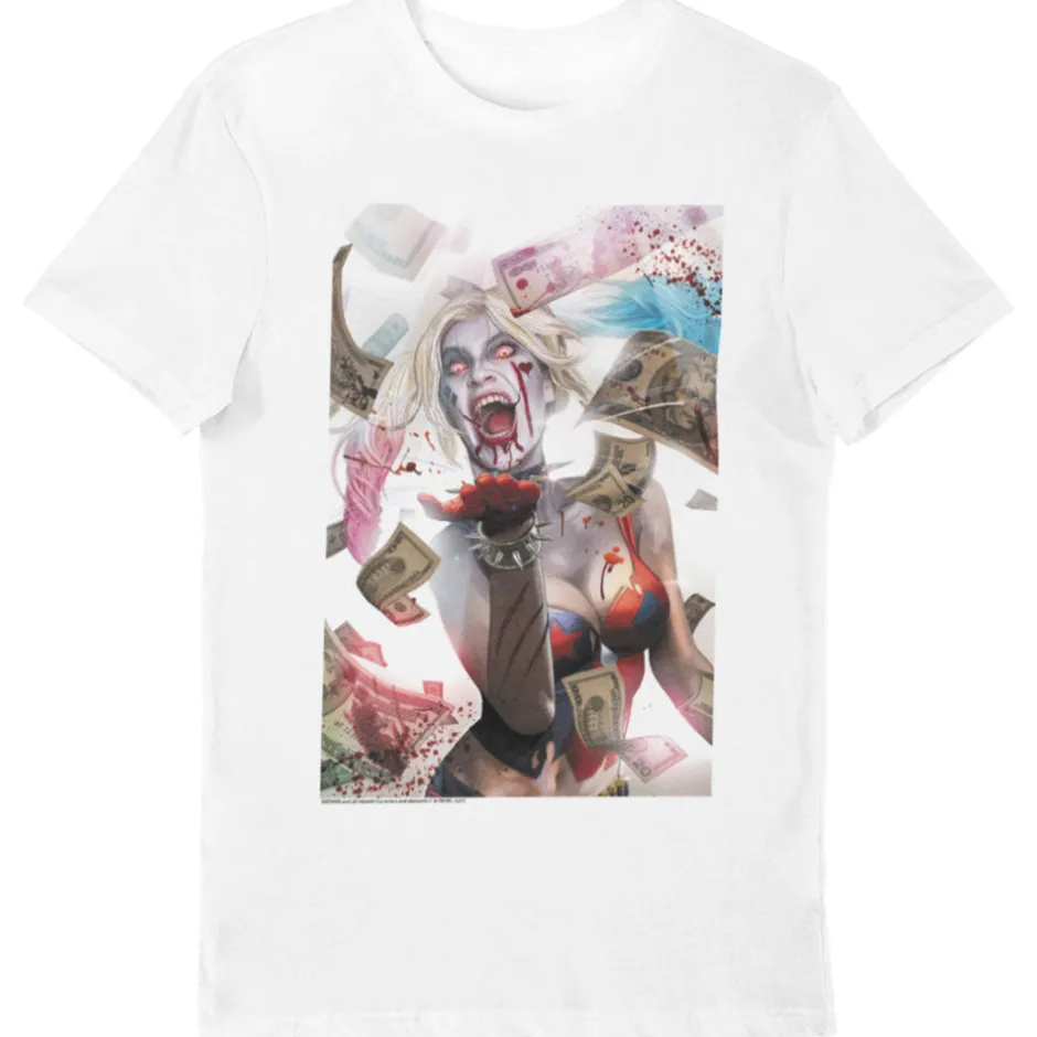 Harley Quinn Zombie DC Comic Adults T-Shirt-Bioworld International Outlet