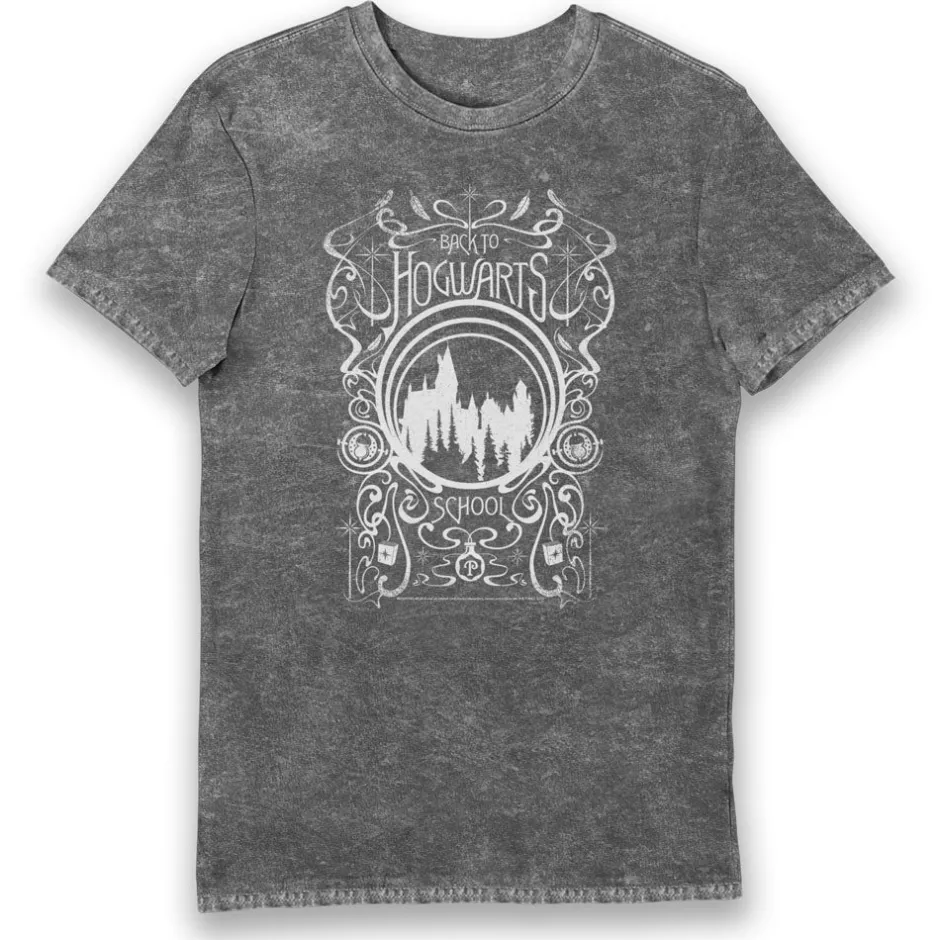 Harry Potter Back to Hogwarts Eco Stonewash Adults T-Shirt-Bioworld International Clearance