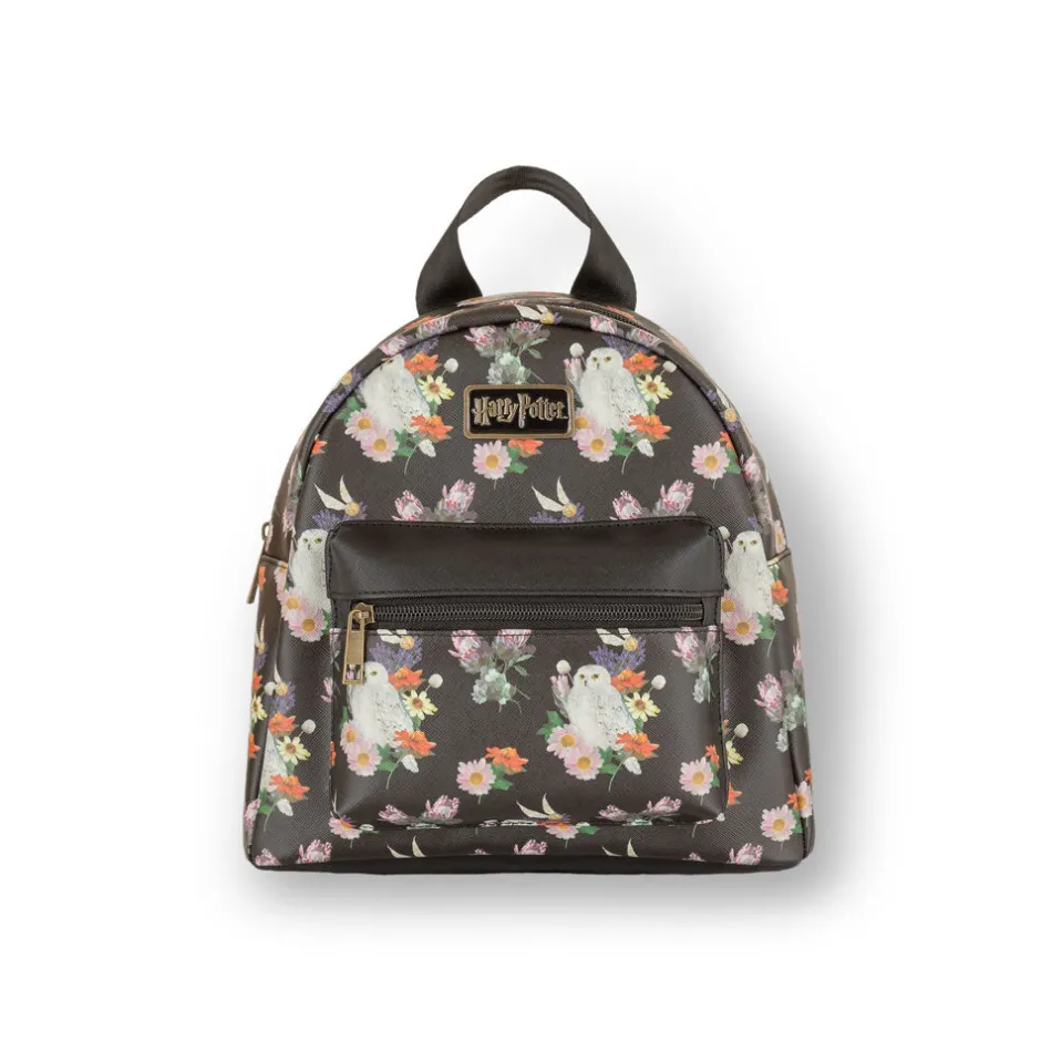 Harry Potter Black Floral Hedwig Mini Backpack-Bioworld International New