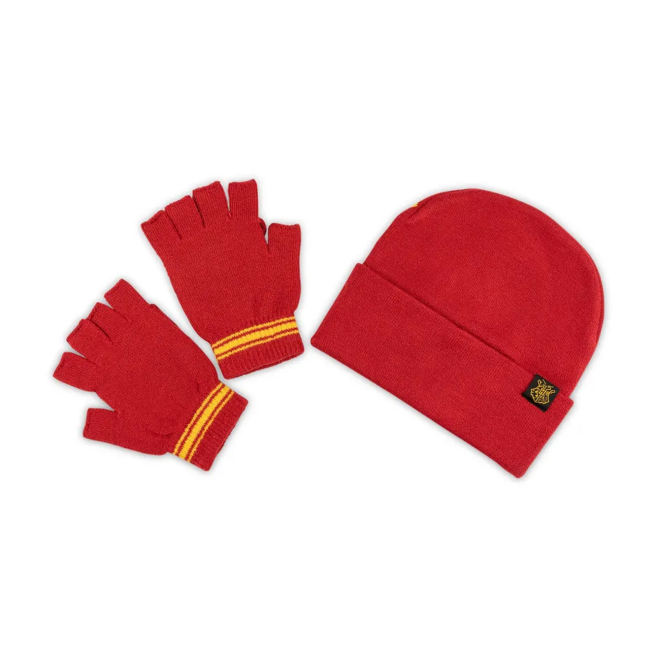 Harry Potter Gryffindor Adults Hat & Glove Mitt Combo Set-Bioworld International Best