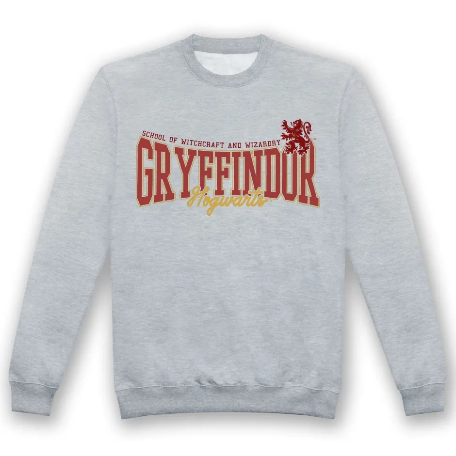 Harry Potter Gryffindor Collegiate Grey Marl Adults Crew-Bioworld International Flash Sale