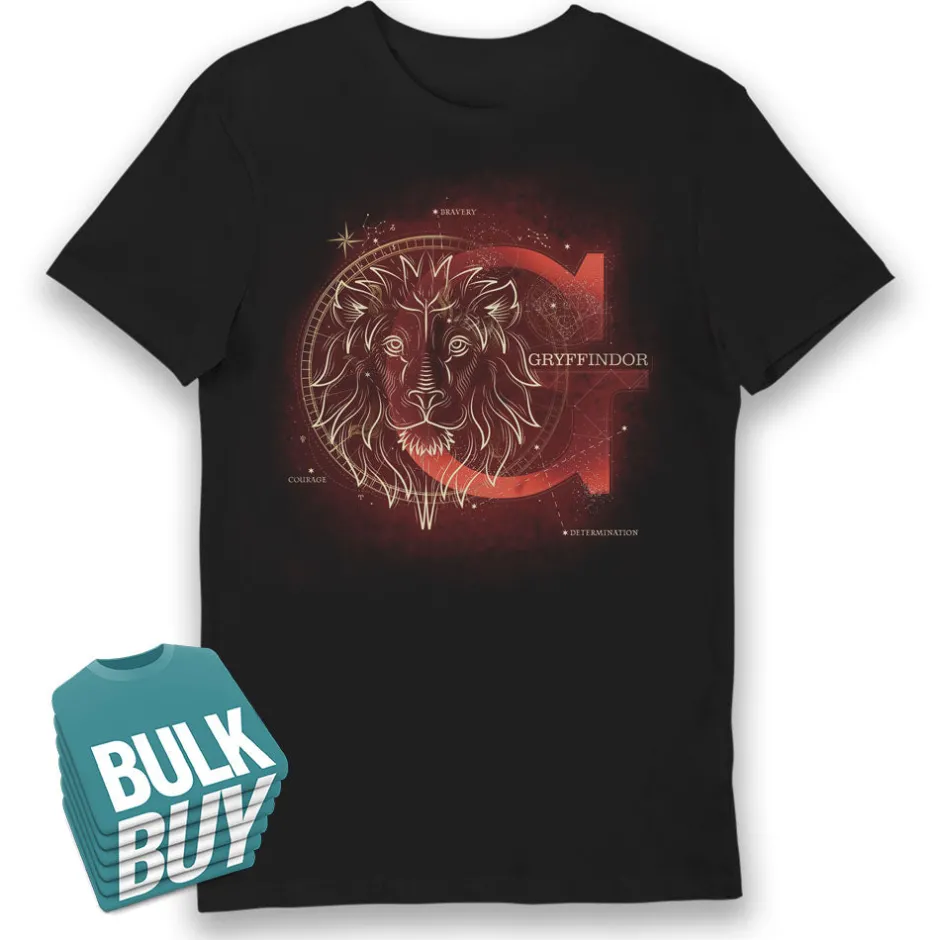 Harry Potter Gryffindor House Glow in The Dark Adults T-Shirt Bulk Buy-Bioworld International Sale