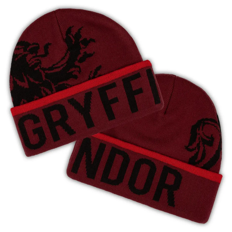 Harry Potter Gryffindor Luxury Adults Beanie & Jacquard Scarf Set-Bioworld International Shop